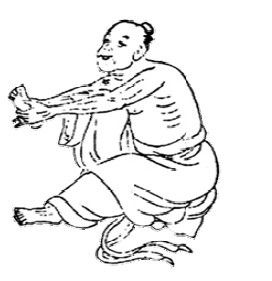 第十式夏至五月中坐功圖
